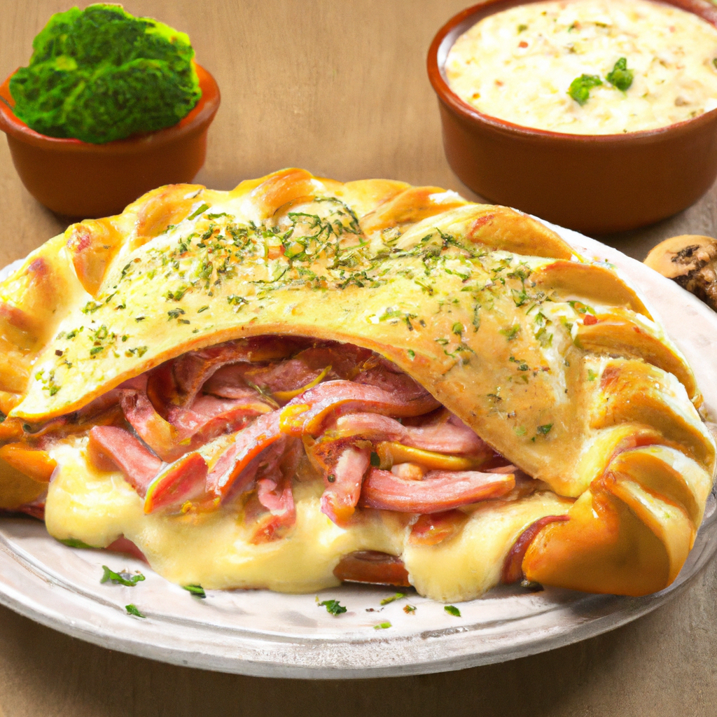 foto da receita Calzone de presunto e queijo