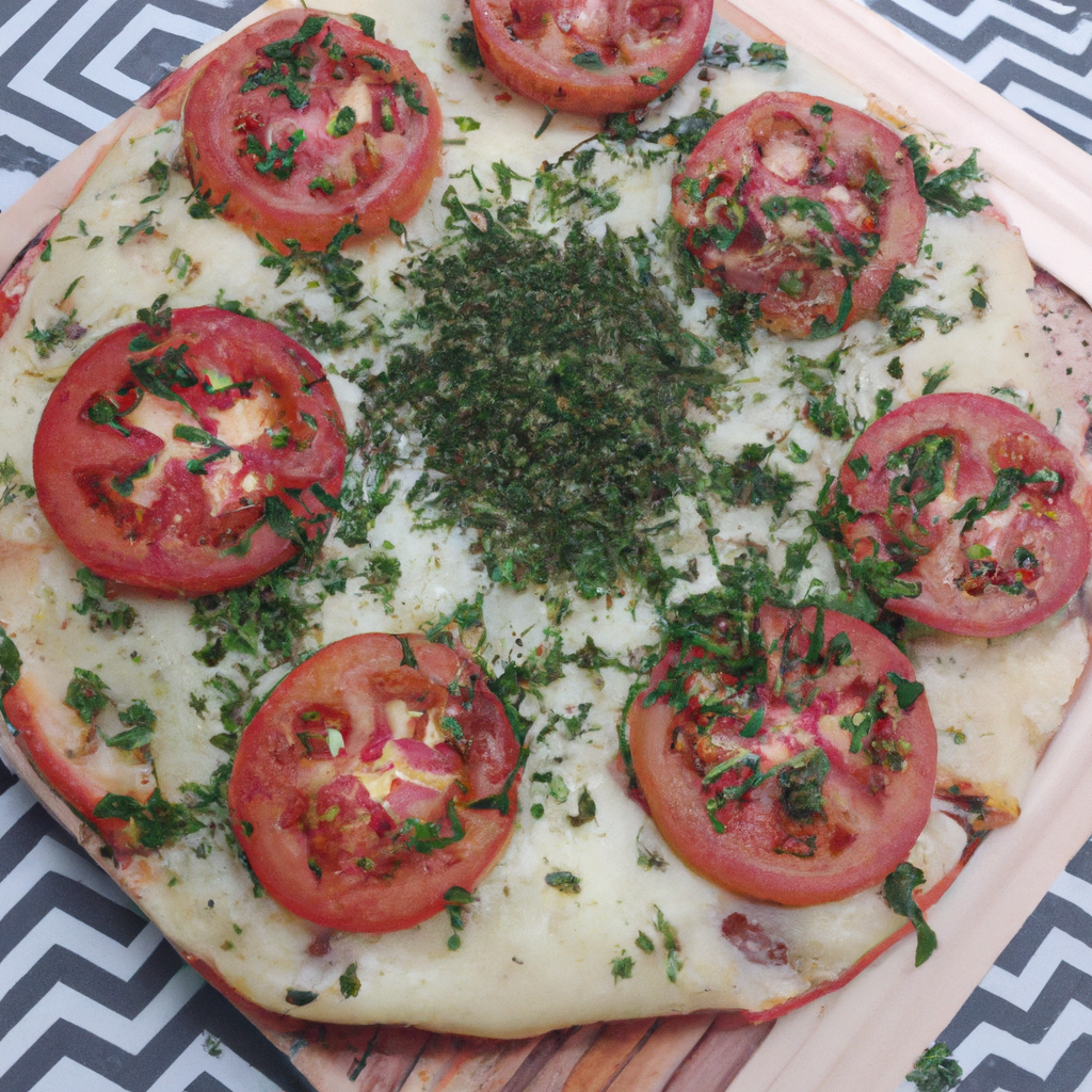 foto da receita Pizza de mussarela de búfala com provolone e manjericão