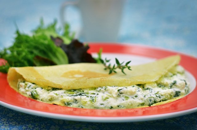 foto da receita Crepe com escarola e ricota