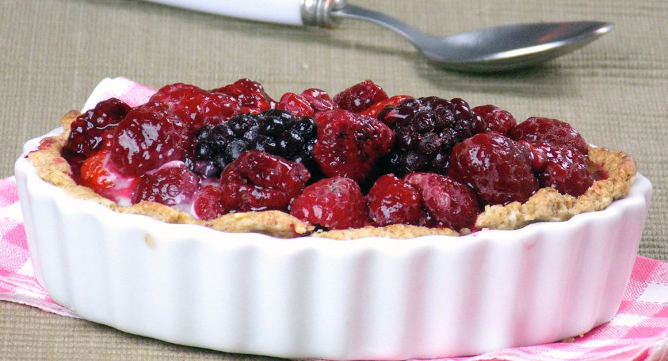 foto da receita Torta integral de frutas vermelhas