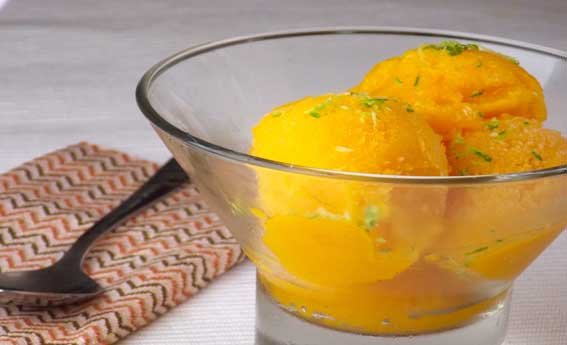 foto da receita Sorbet de manga com limão