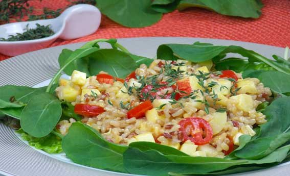 foto da receita Salada de arroz integral com maçã