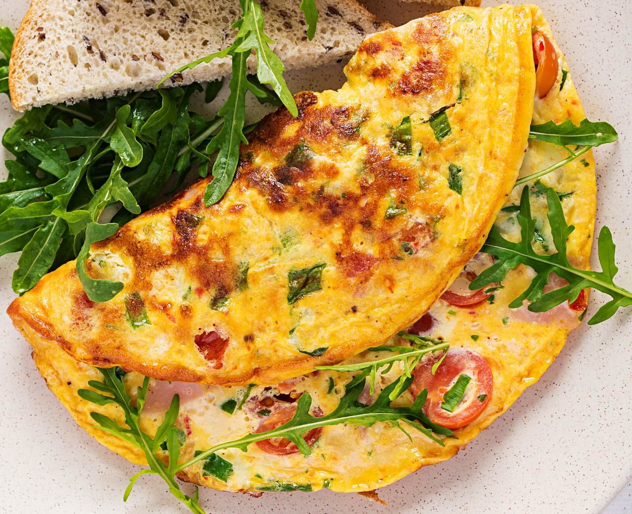 foto da receita Omelete de presunto e queijo