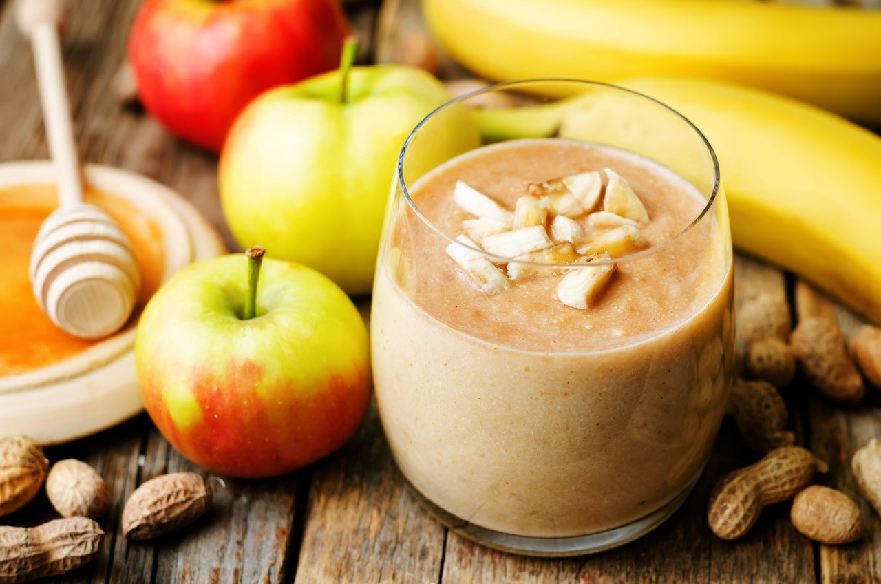 foto da receita Vitamina de maçã,   mamão e banana