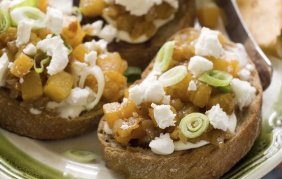 foto da receita Bruschetta de abóbora com chia