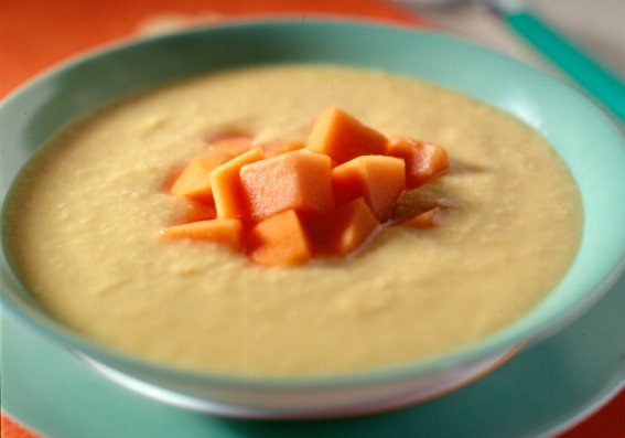 foto da receita Mingau de mamão e laranja