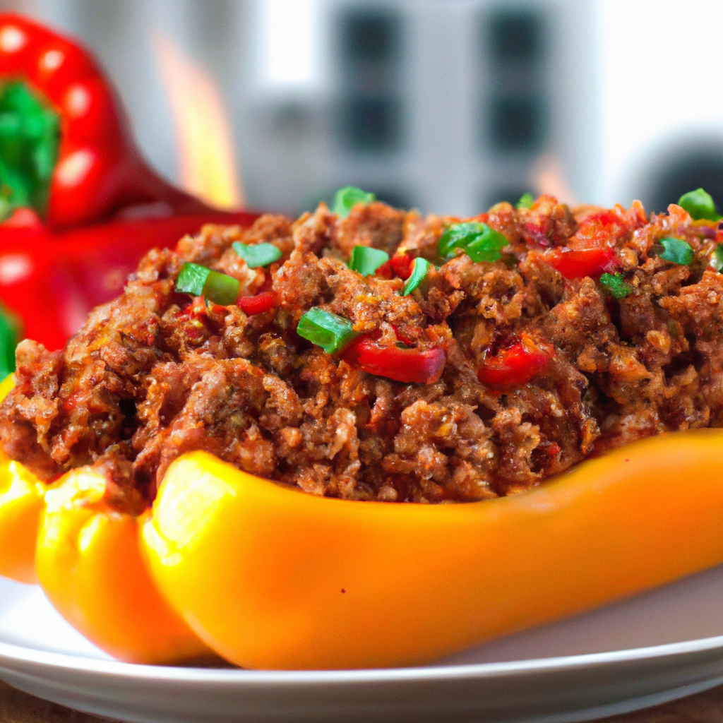 foto da receita Pimentão recheado com carne de soja