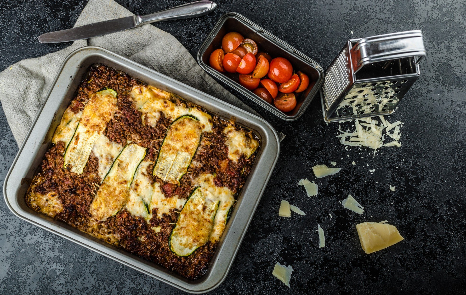 foto da receita Lasanha de abobrinha com carne moída