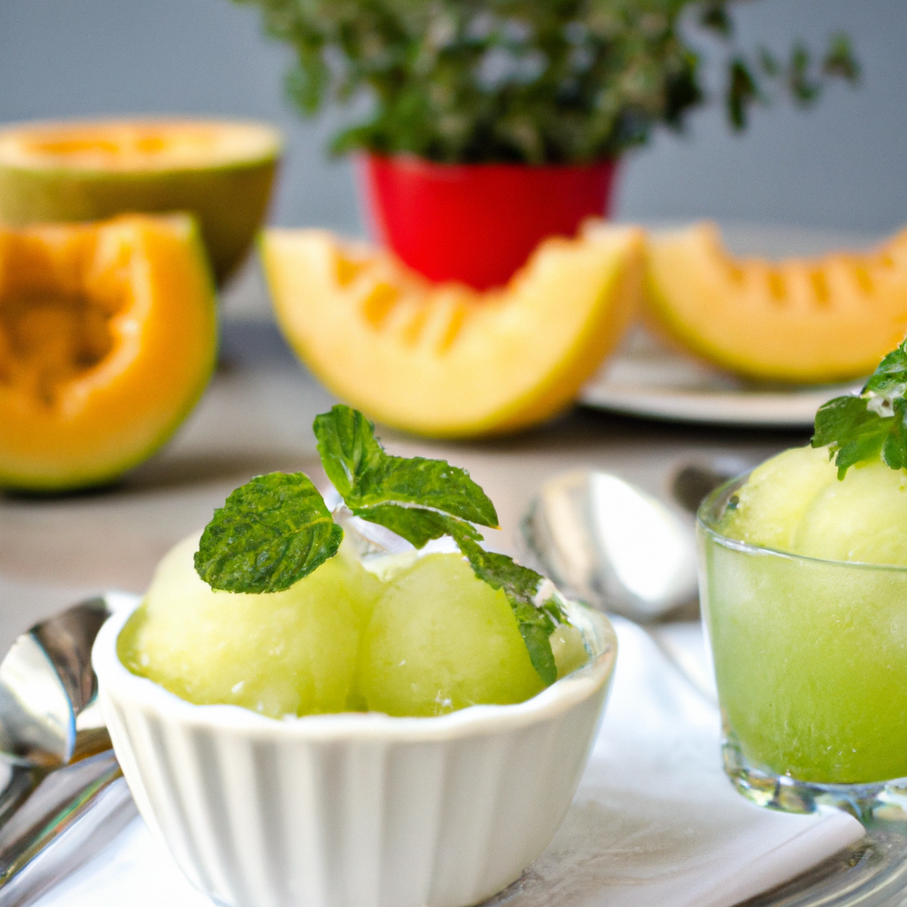 foto da receita Sorbet de Melão com Hortelã