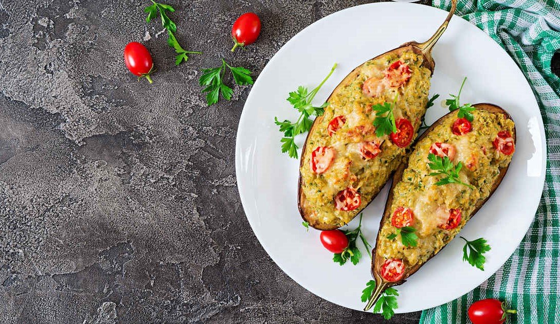 foto da receita Berinjela recheada com frango 