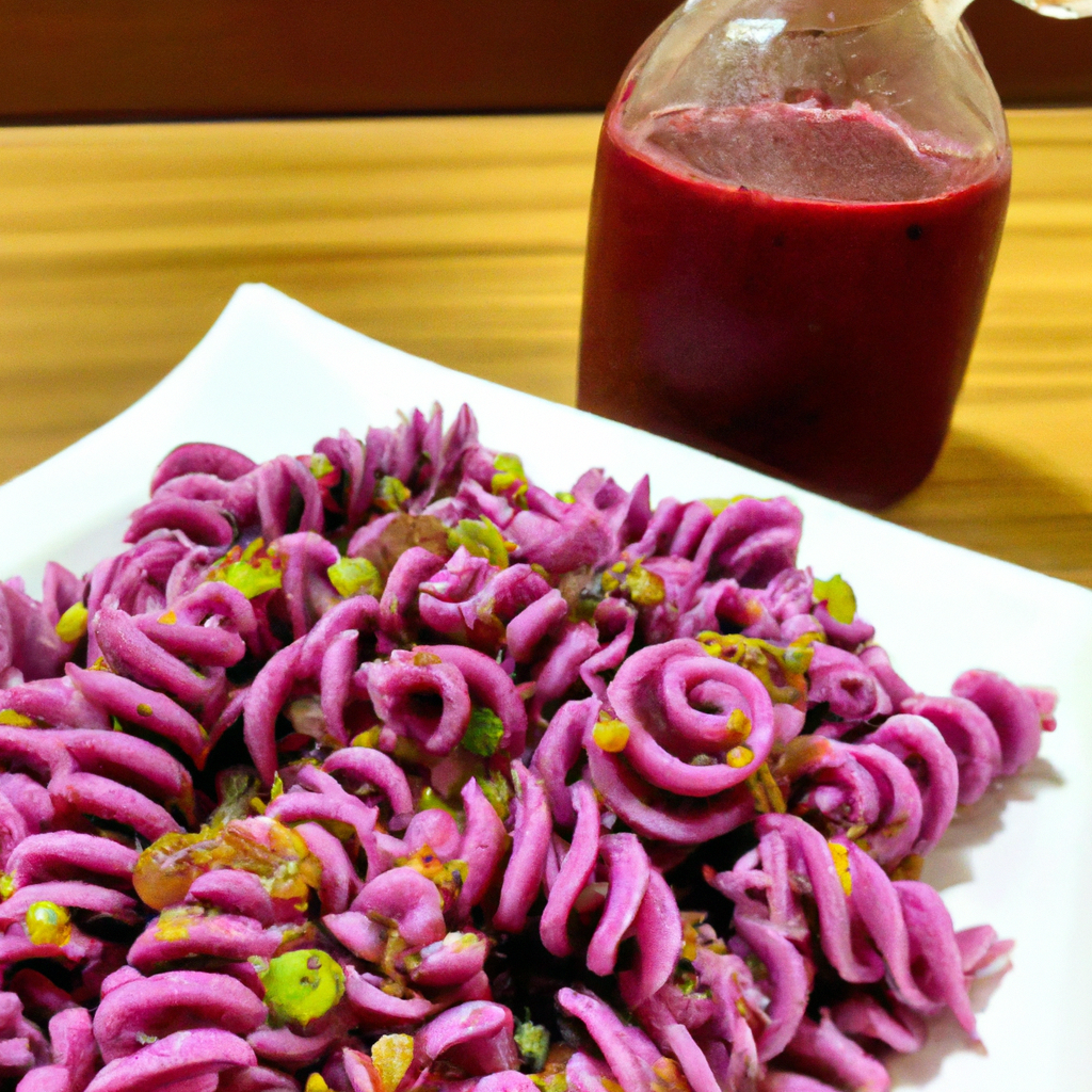 foto da receita Fusilli integral ao molho de beterraba