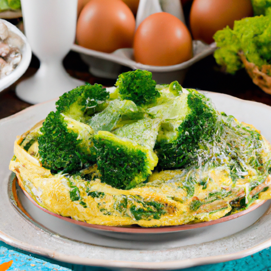 foto da receita Omelete de forno com brócolis e couve-flor