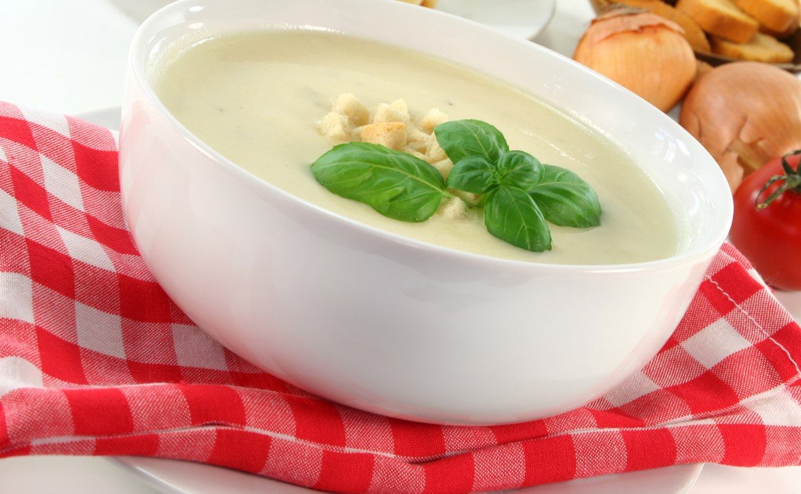 foto da receita Sopa de queijo branco com salmão