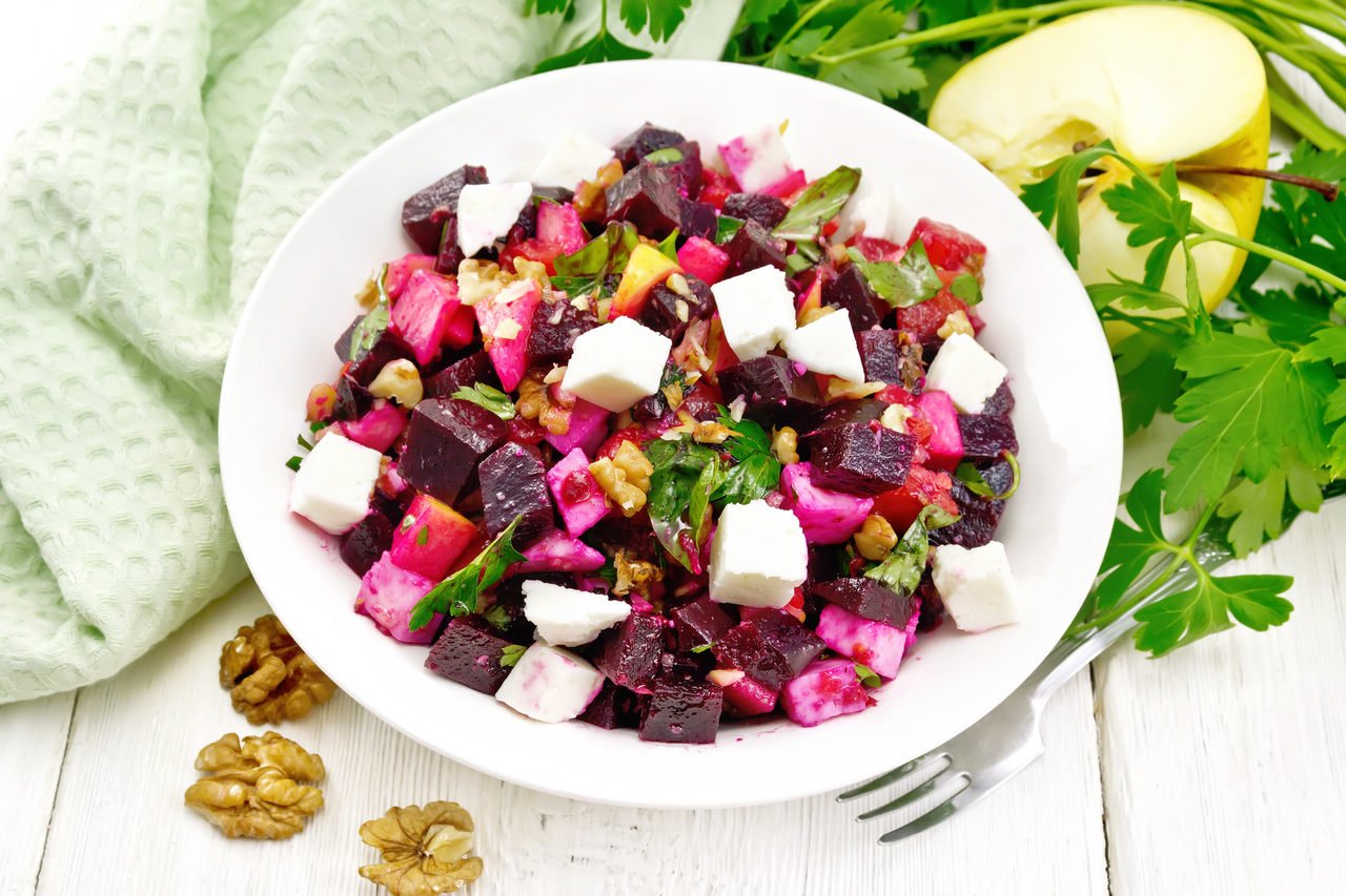 foto da receita Salada de beterraba e queijo minas