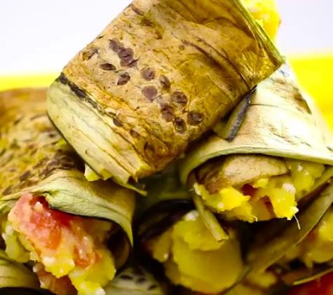 foto da receita Rolinho de berinjela com batata doce