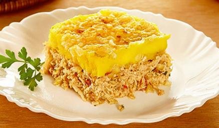 foto da receita Escondidinho de frango com purê de mandioquinha