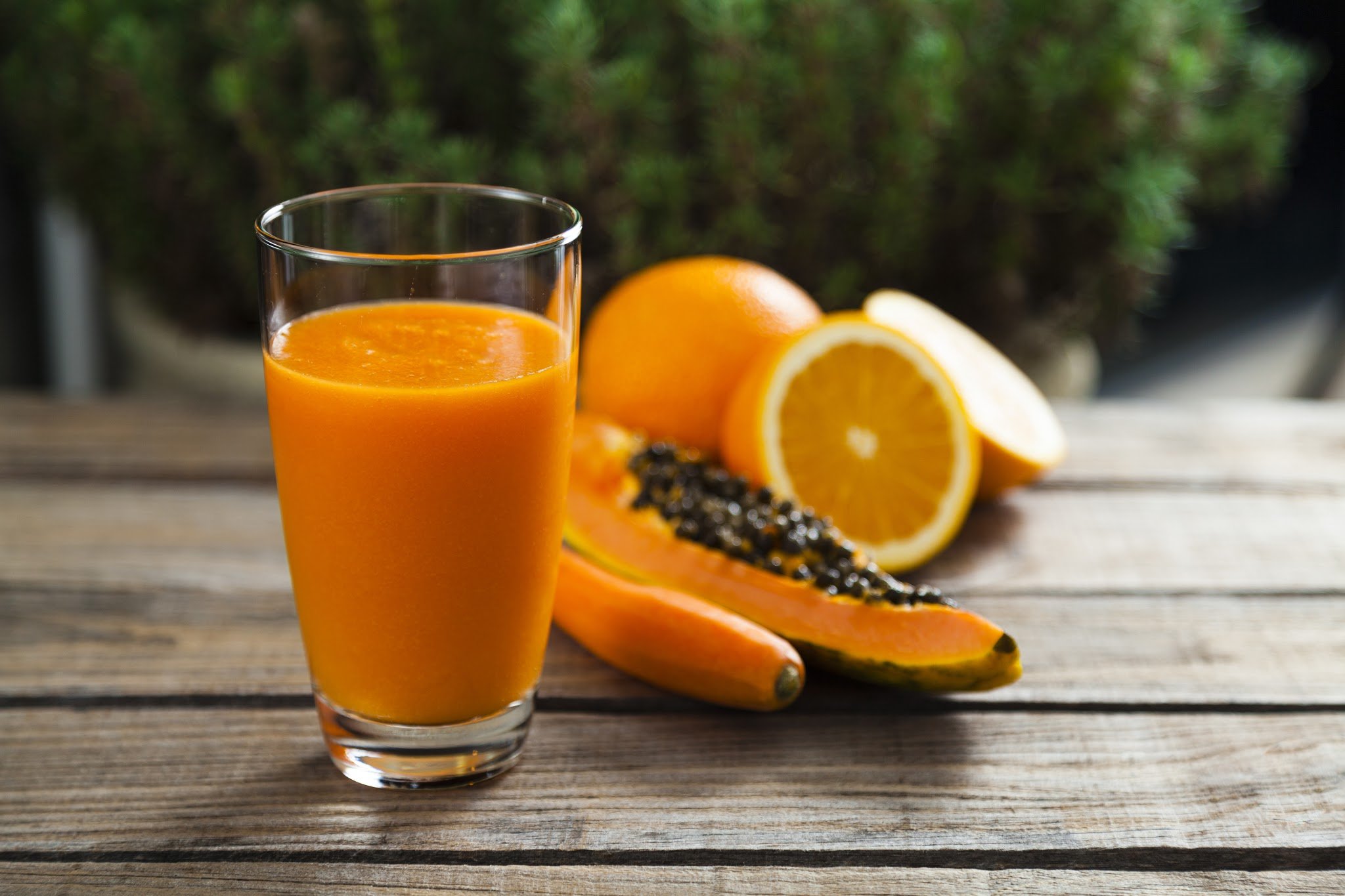 foto da receita Suco de laranja com mamão