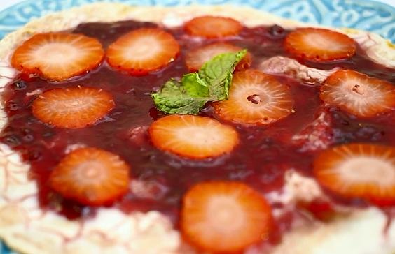 foto da receita Pizza doce de cheesecake