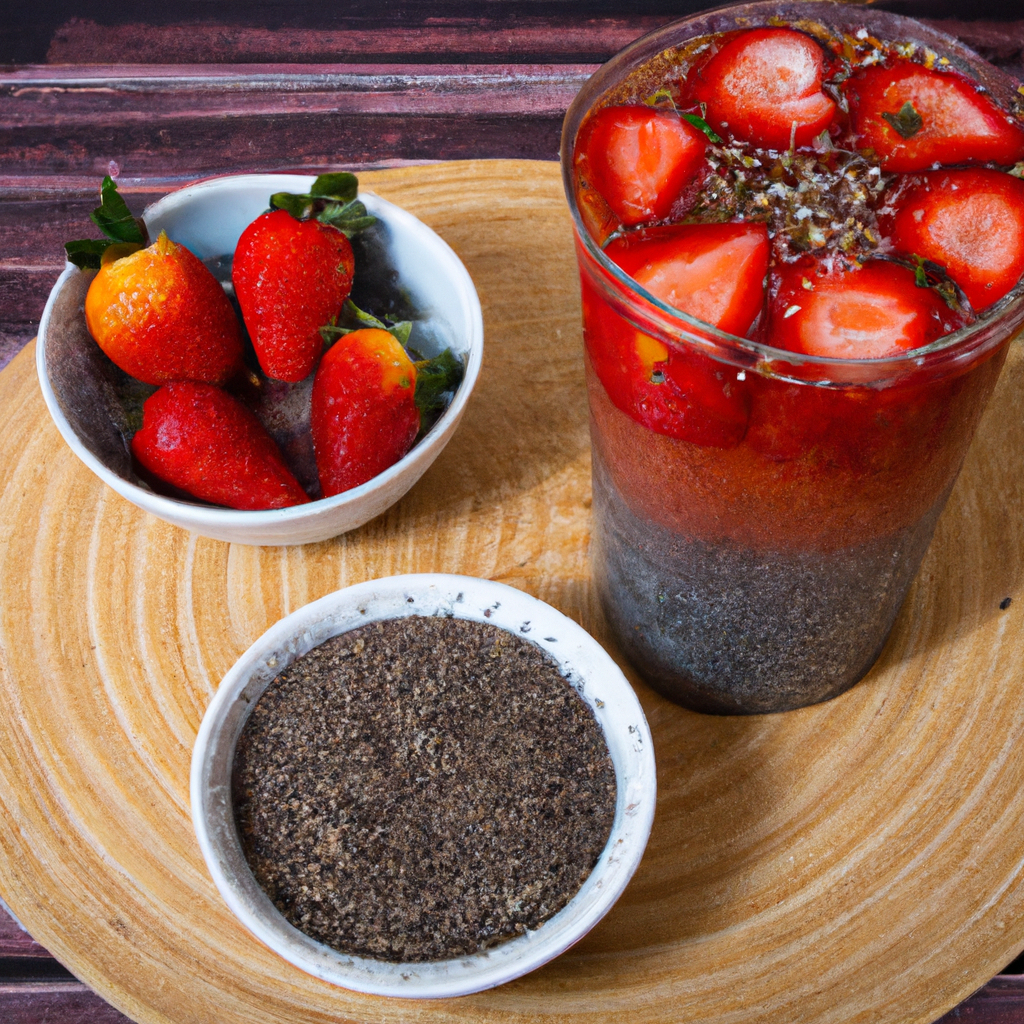 foto da receita Água aromatizada de morango,  chia e erva doce