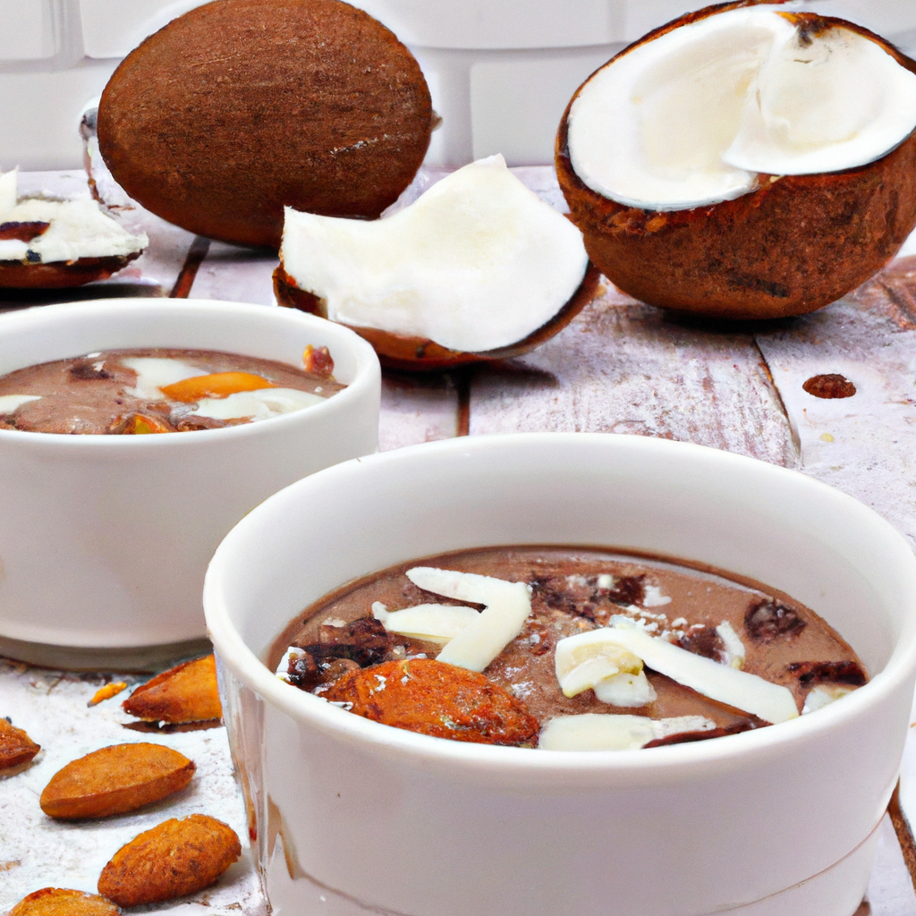 foto da receita Leite de coco com amêndoas e nibs de cacau