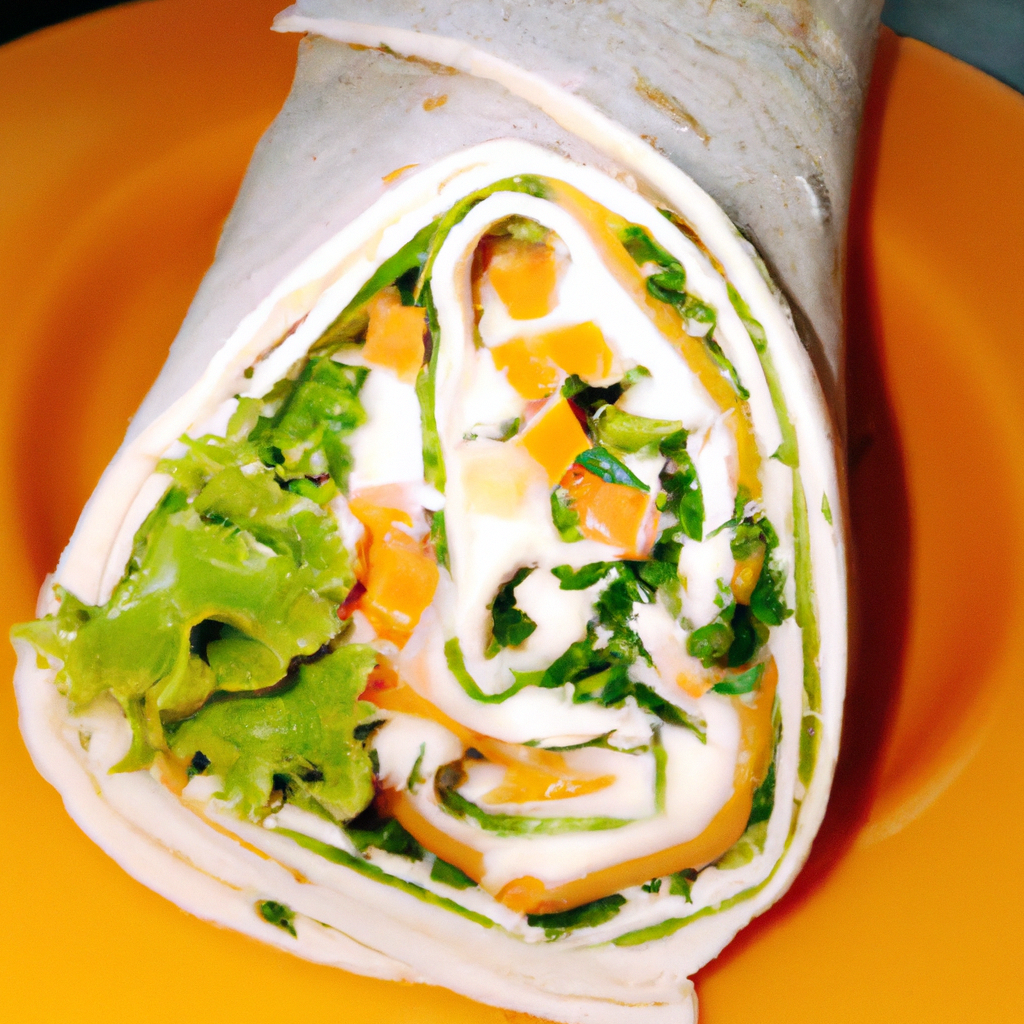 foto da receita Wrap recheado com cottage e hortelã