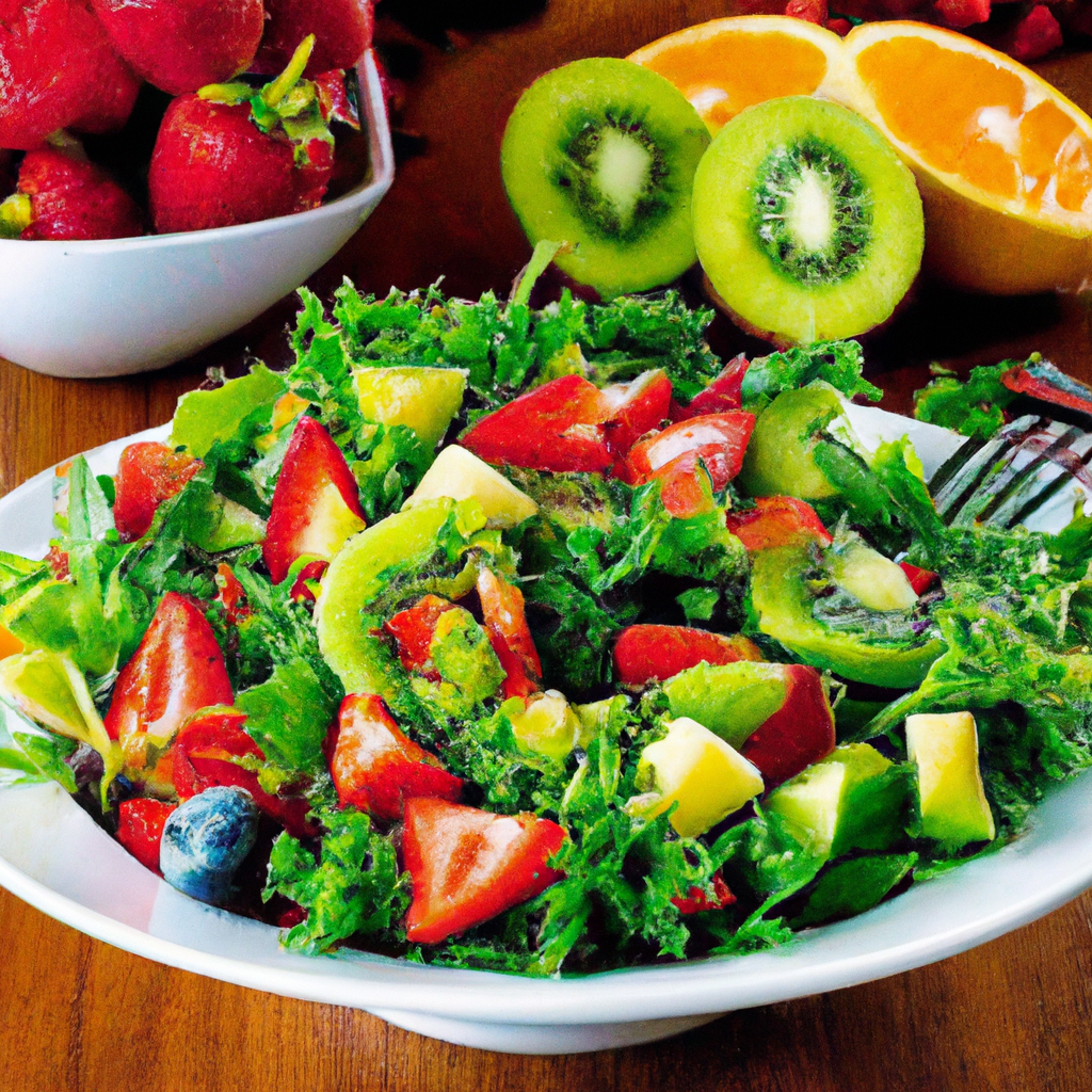 foto da receita Salada mix de folhas verdes com frutas