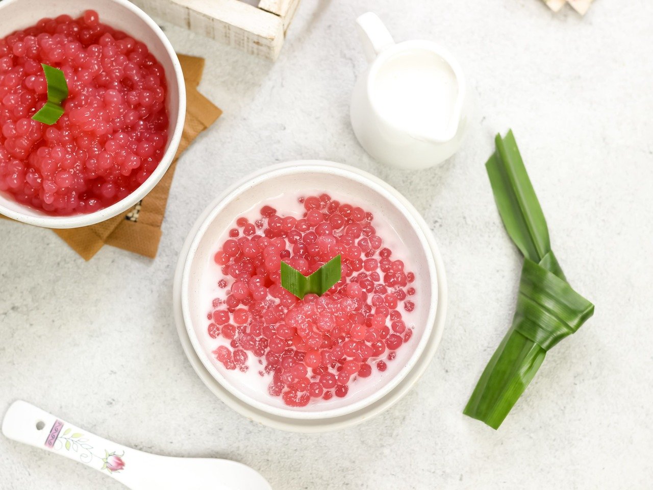 foto da receita Sagu de uva e creme de coco