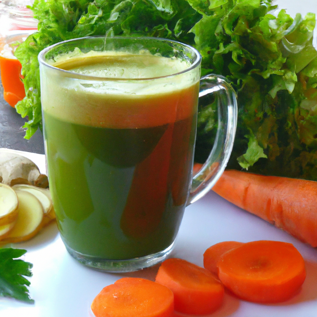 foto da receita Suco de couve cenoura e gengibre 