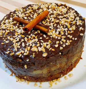 foto da receita Torta de banana com ganache sem açúcar