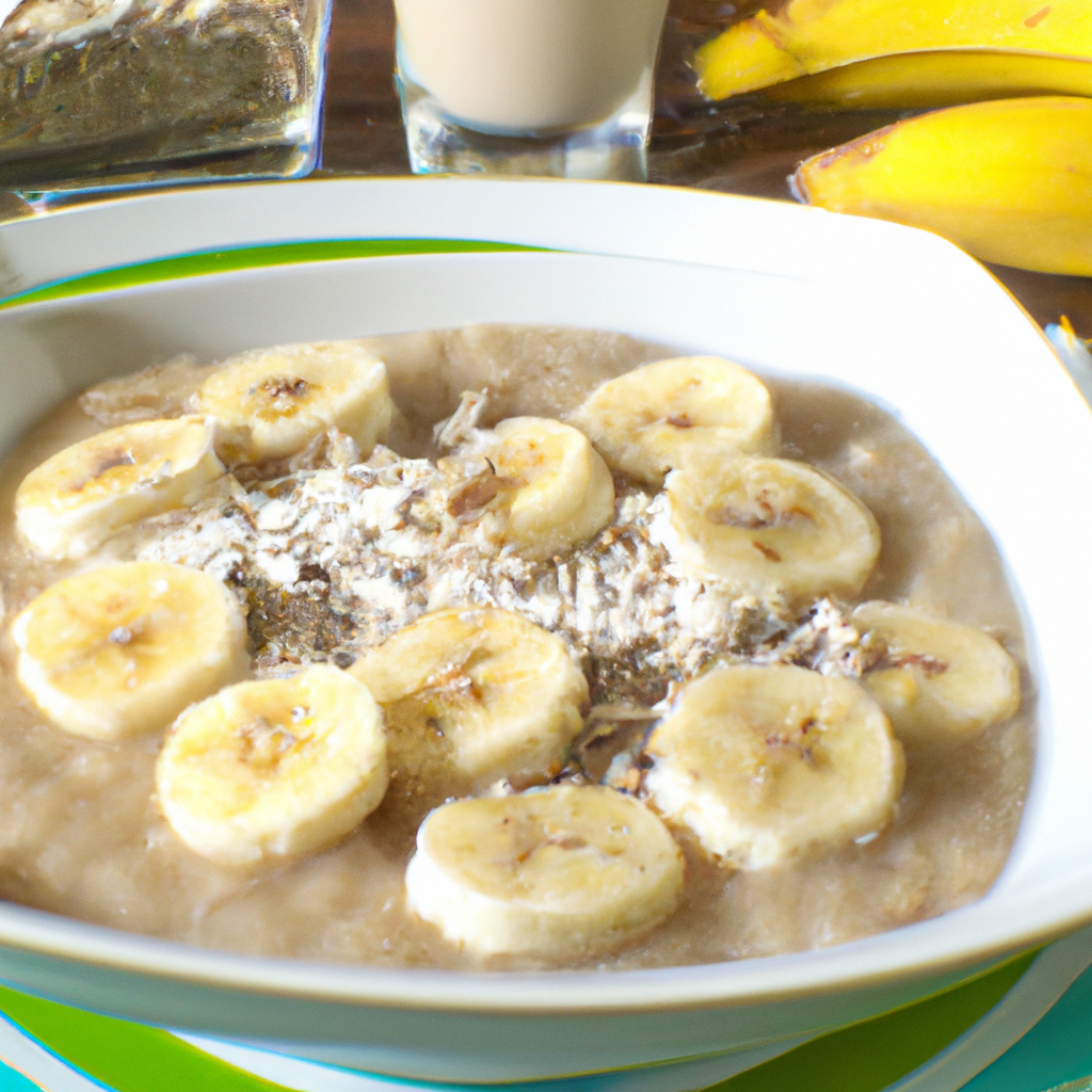 foto da receita Mingau de aveia com leite de castanhas e banana