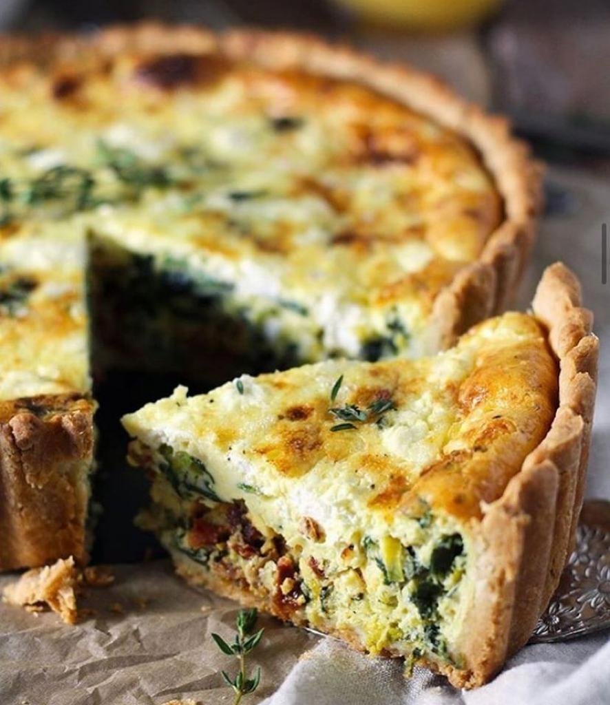 foto da receita Quiche de espinafre com cogumelos 