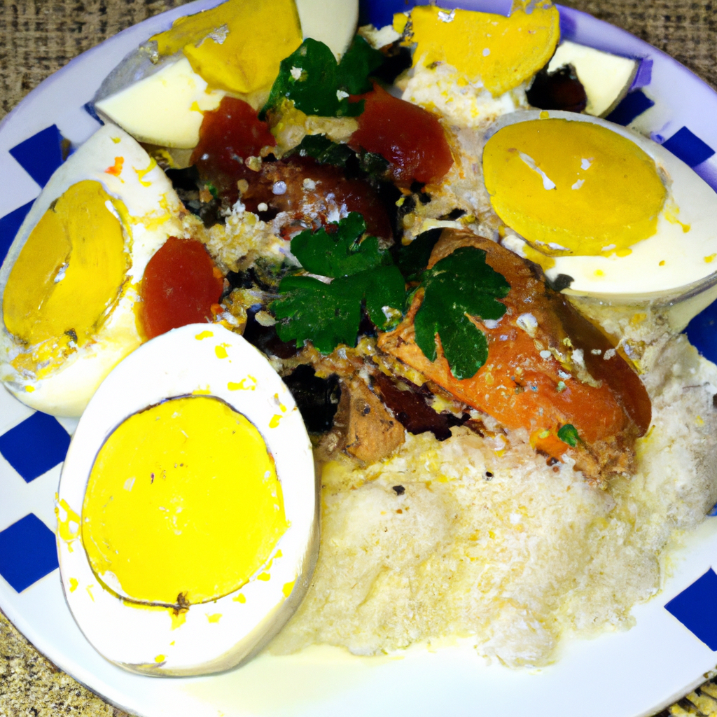 foto da receita Grão de bico ao molho a portuguesa com ovos