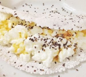 foto da receita Tapioca com linhaça e muçarela