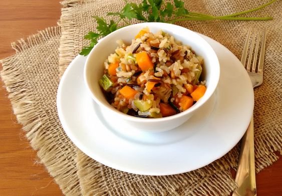 foto da receita Arroz 7 grãos com abobrinha e cenoura